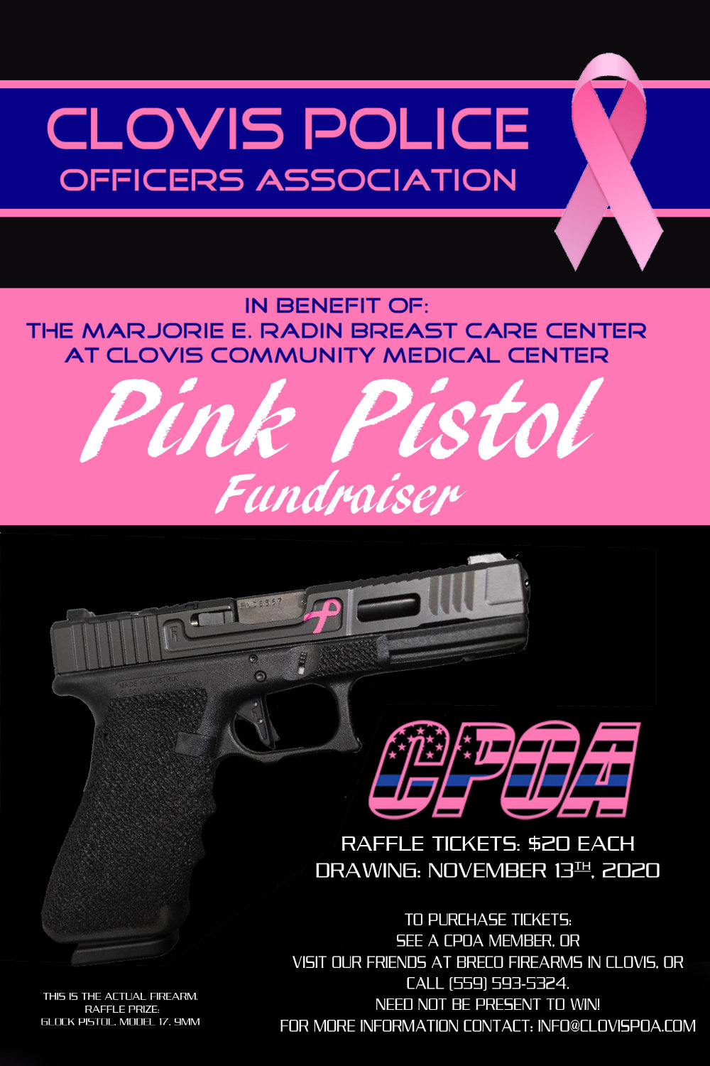 CLOVISPOA Pink Pistol Poster